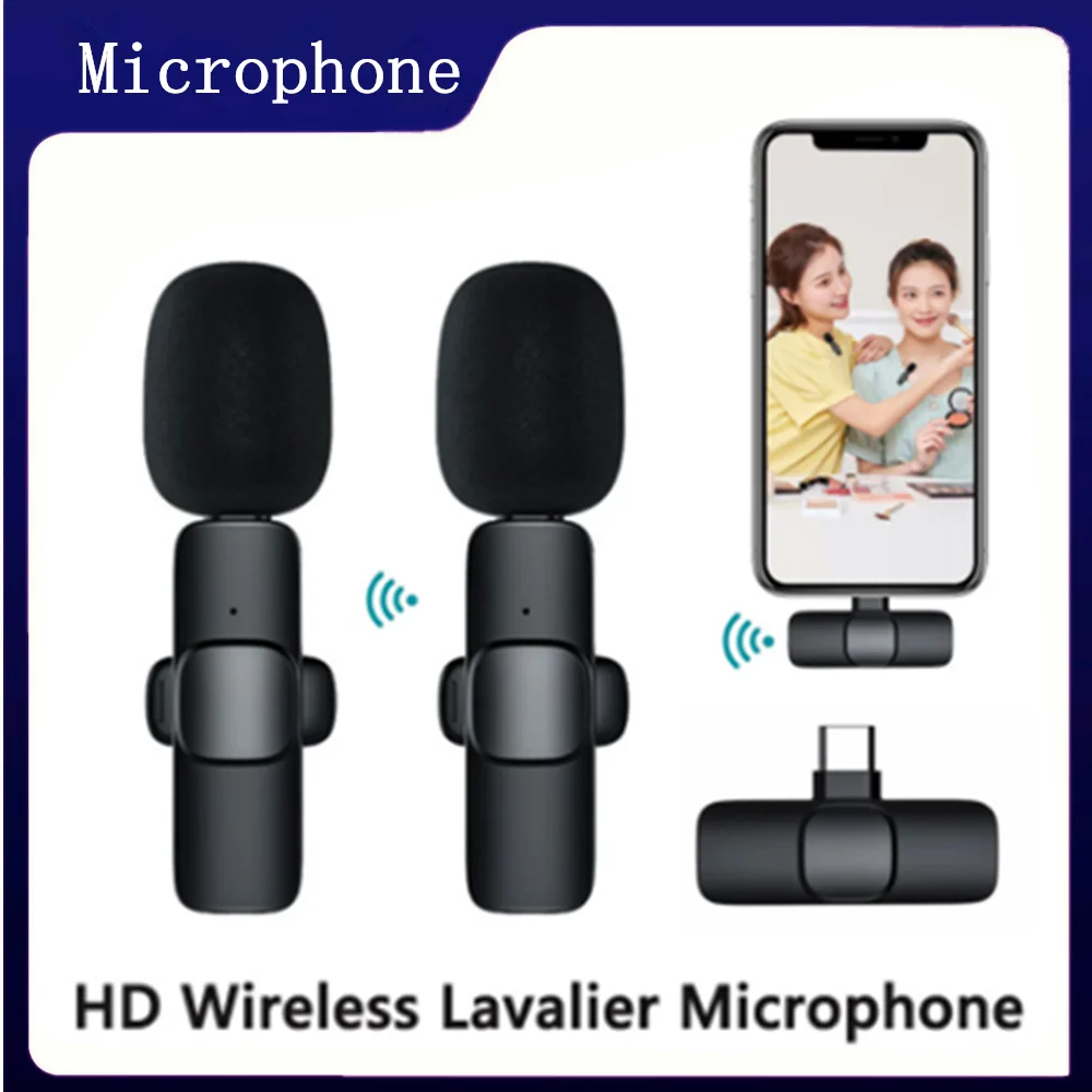 

Lavalier Wireless Microphone Portable Audio Video Recording Mini Mic for iPhone Android Live Broadcast gime Phone microphone