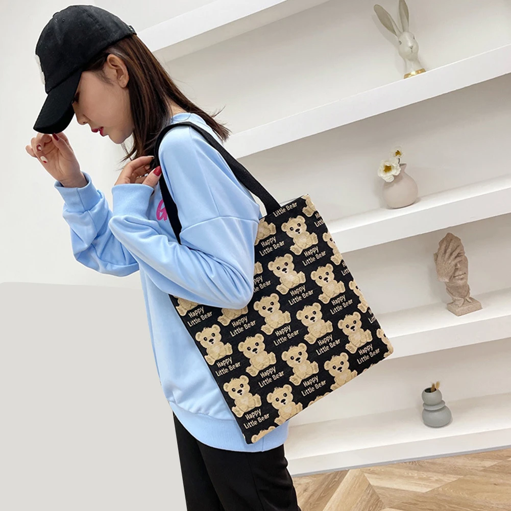 

Women Nylon Printed Handbag Shopper Tote Shoulder Bag Large Capacity Female Girls Reuseable Foldable Shopping Bag