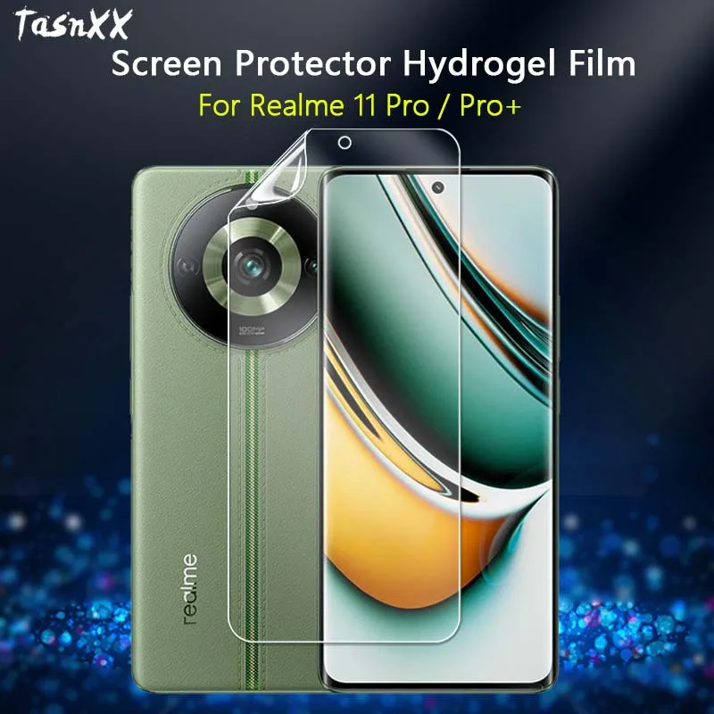 

Front Screen Protector For Realme 11 Pro / Plus Ultra Clear Full Coverage 3D Curved Soft Repairable Hydrogel Film -Not Glass