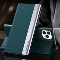 magnetic flip cover leather for iphone 13 pro max 12 mini 11 xs 7plus 7 8 se2020 hold case 6d plating bracket protection