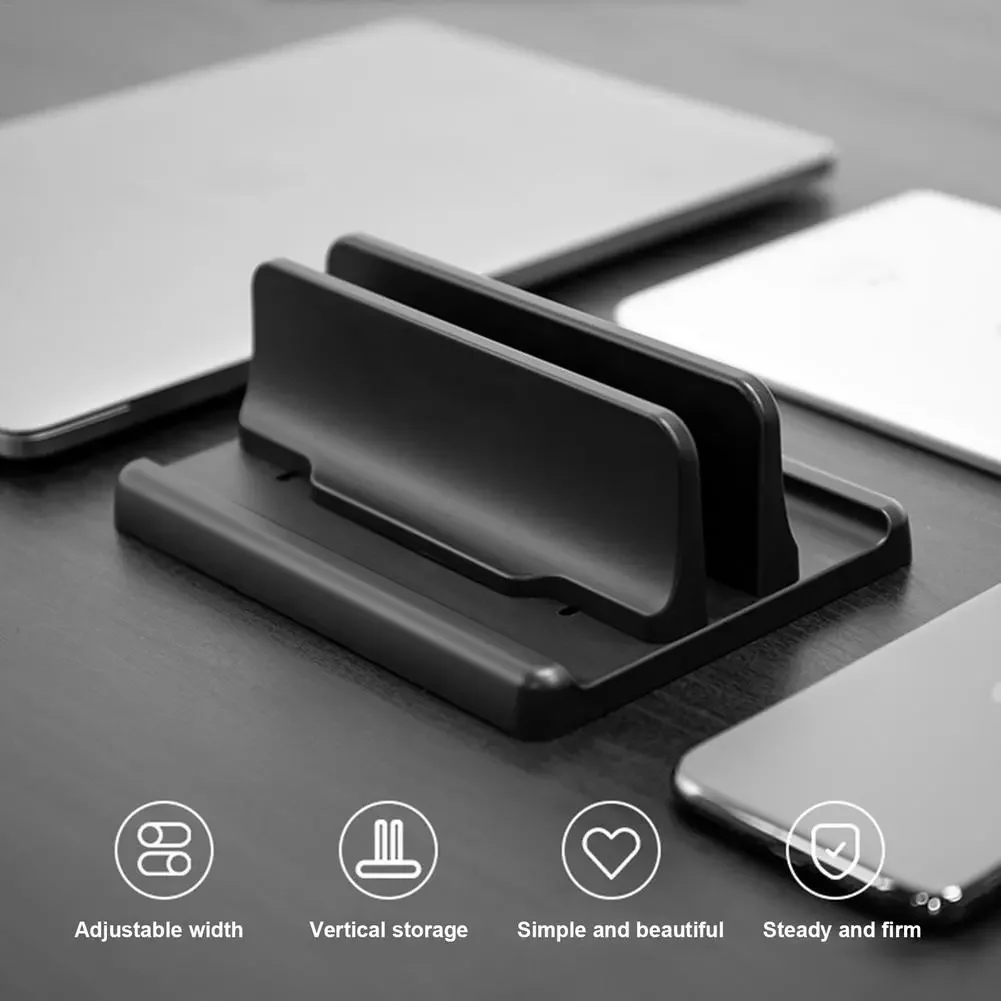 

Vertical Laptop Stand Holder Portable Vertical Adjustable Stand 3 In 1 For MacBook Air Pro Aluminum Foldable Slot Desktop Stand