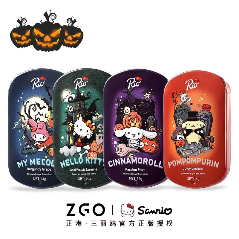 

Школьные снэки Sanrio с героями аниме «минты», Kuromi Cinnamorol, четыре вкуса, без сахара, подарок на Хэллоуин и день рождения