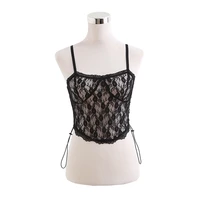 summer new street fashion solid color lace stitching hollow lace sling women casual sexy nightclub short sling women