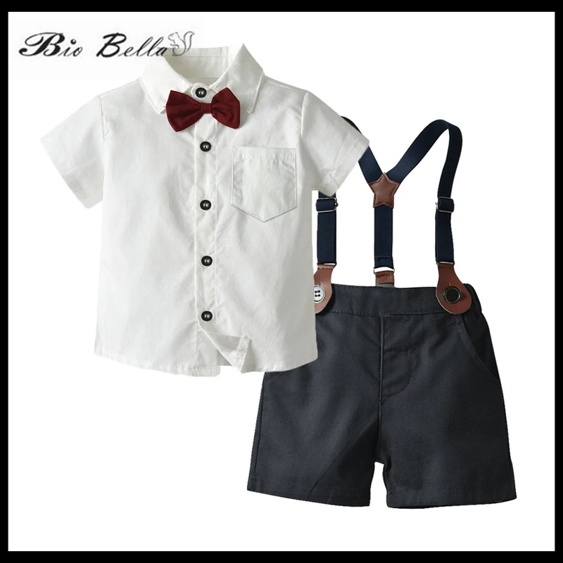 

Kids Boys Clothing Suit Formal Wedding Party For 1-6 Yrs Kids Boy 2023 Summer Gentleman Boy Clothing Tops Pants Boy Show Clothes