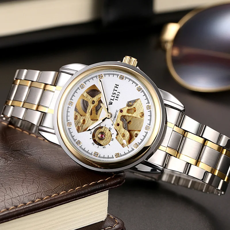 WLISTH Mens Watches Top Brand Luxury Fashion Automatic Mechanical Watch Men Steel Sport Waterproof Male Clock Relogio Masculino