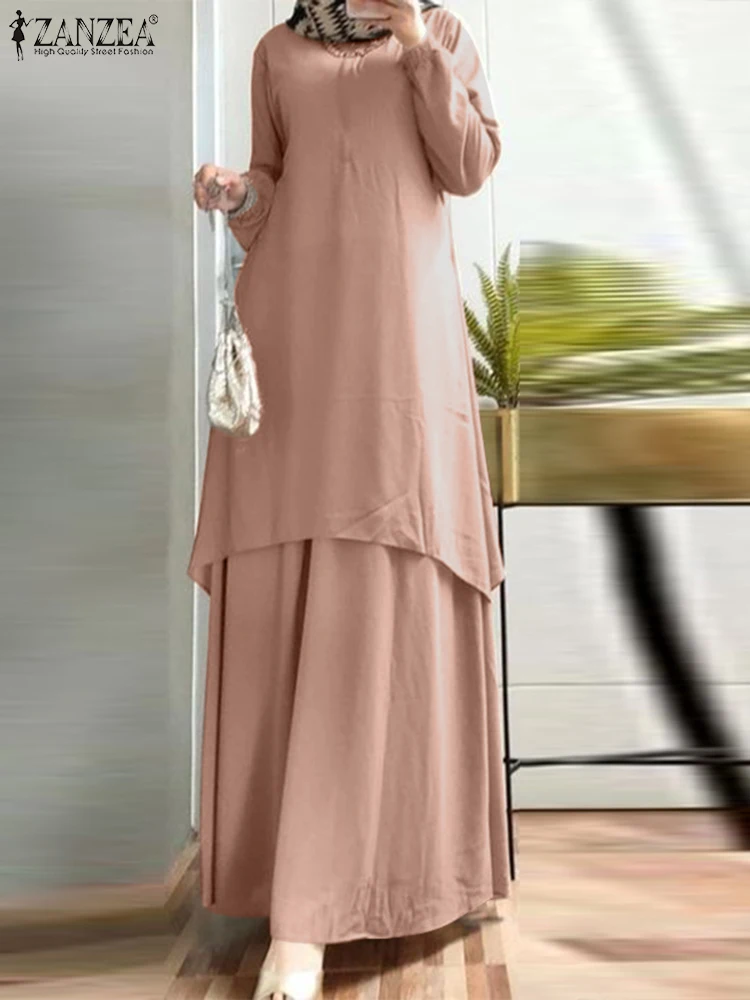 

Ramadan Abayas For Women Isamic Clothing Muslim Hijab Dress 2023 ZANZEA Turkey Abaya Eid Mubarek Robe Long Sleeve Maxi Sundress
