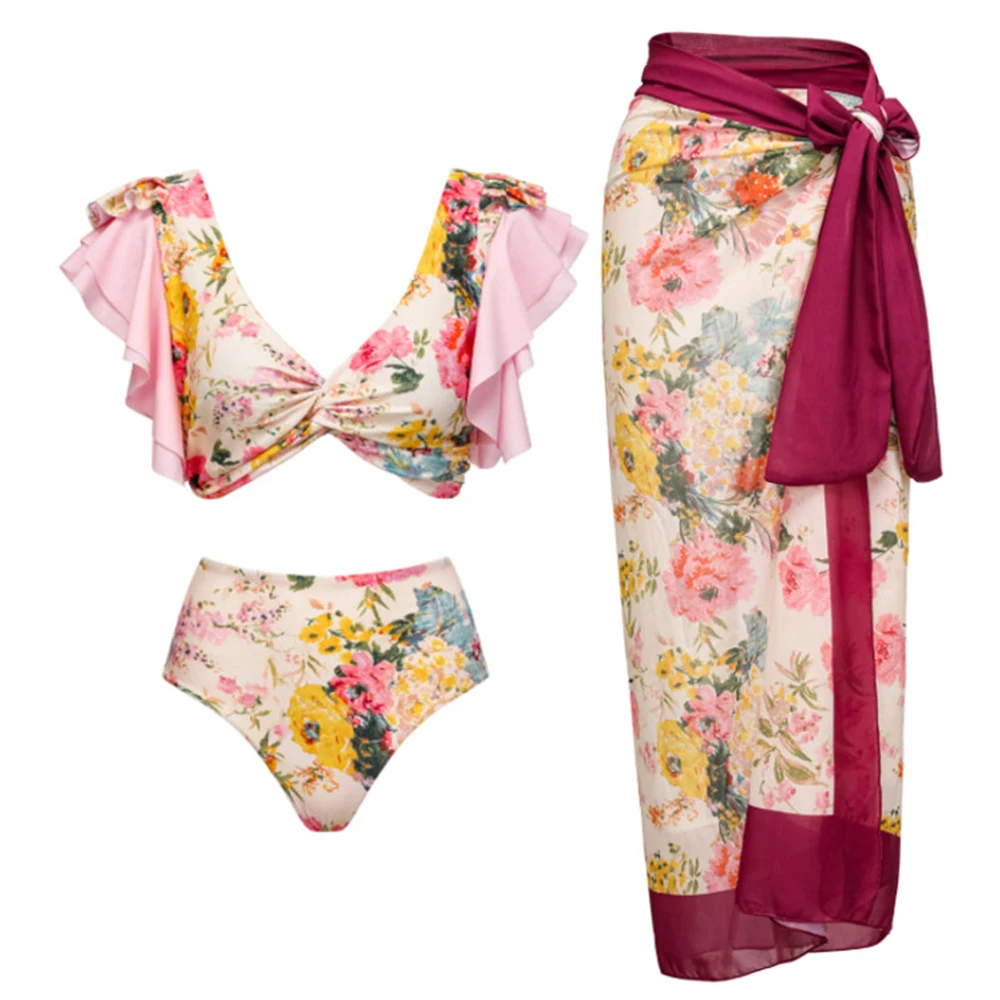 

Two Piece Swimsuit Women Sexy V Neck High Waist Bikini Summer Beach Swimwear Fashion Push Up Brazilian Bathing Suit Female