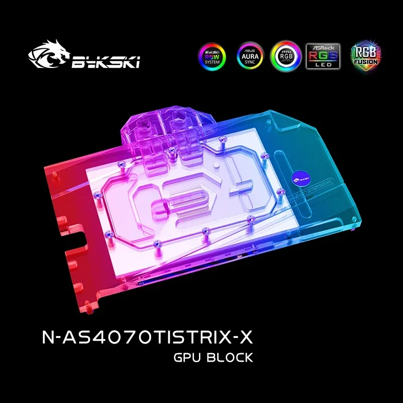 Водяной блок графического процессора Bykski для игровой видеокарты ASUS ROG STRIX GeForce RTX
