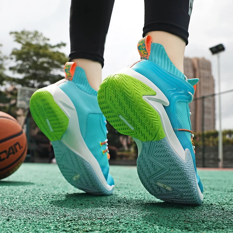 2022 High Help Adult Sports Basketball Shoes Winter Comfortable Shock Absorption Professional Training Games Basketball Shoes
