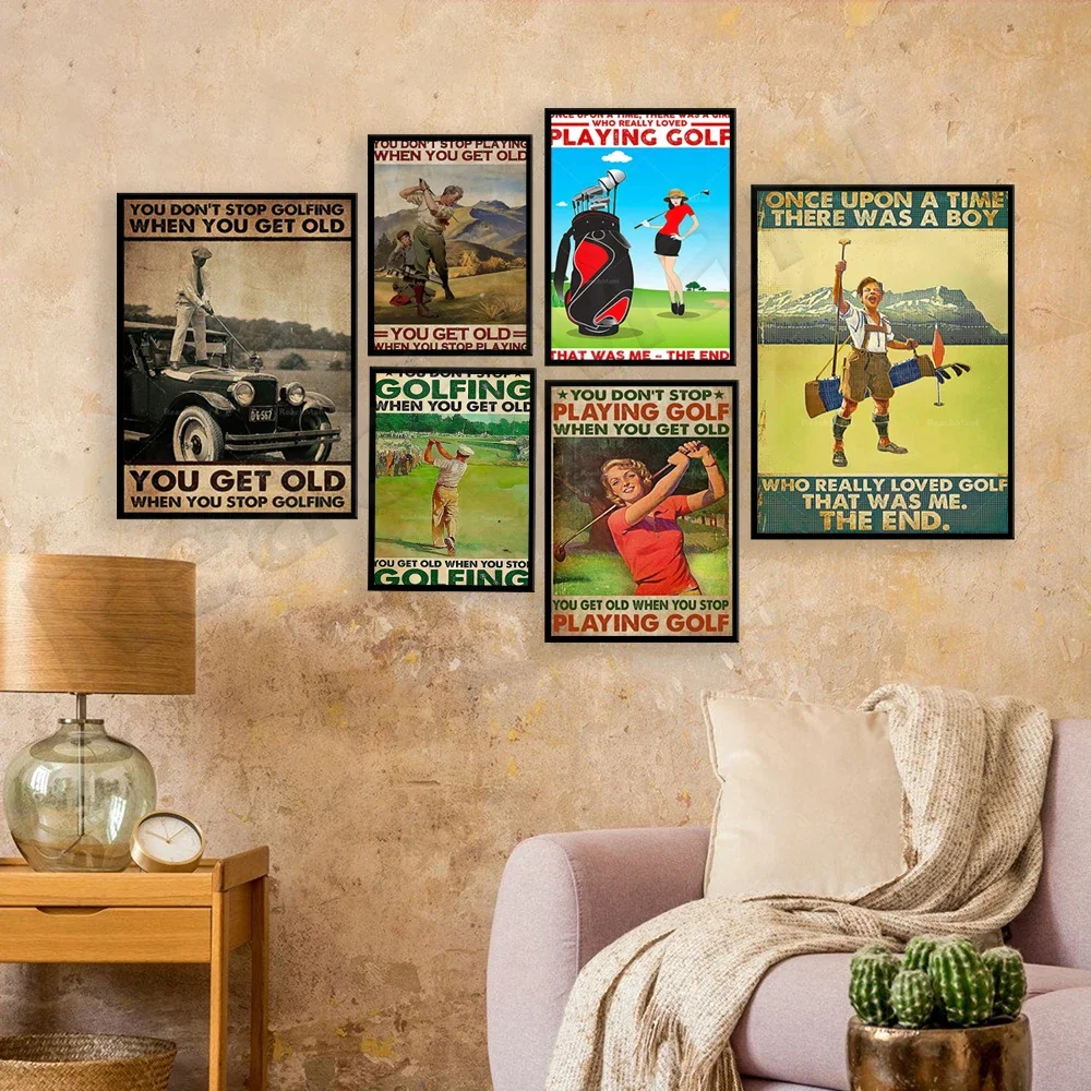 You won't stop playing golf you are unique the most important shot in women's is next wall art golfer poster