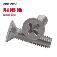 501000pcs m4 m5 m6 screw length 5 50mm cross recessed countersunk head screws 304 stainless steel flat head machine screws