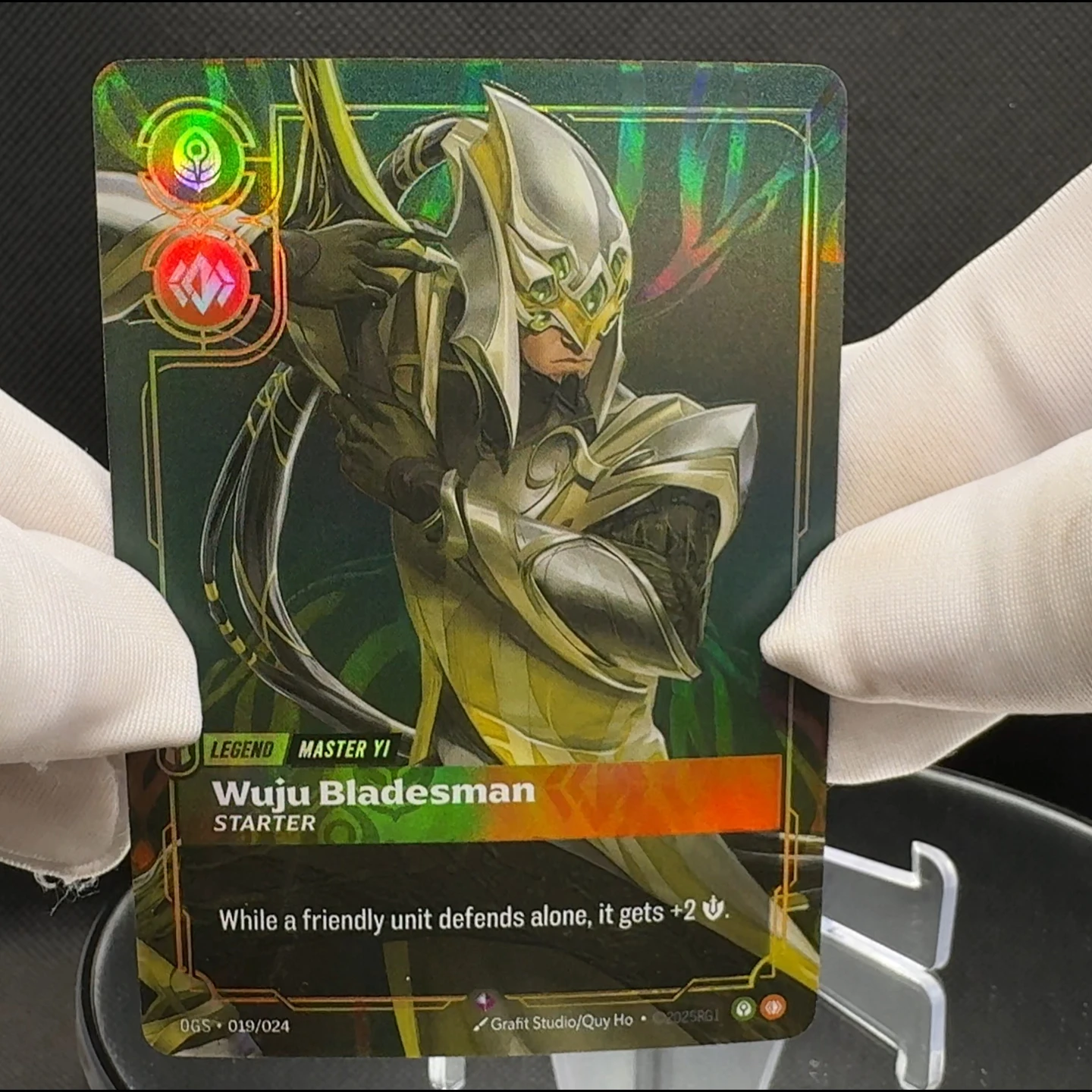 Фото Коллекционная карта Riftbound League Of Legends Master Yi Legend Card Champions с текстурной фольгой OGS-019 №4