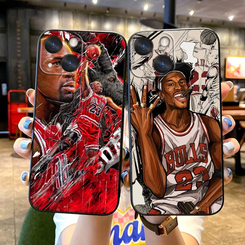 Модный чехол J-Jordan no-23 для Apple iPhone 15 14 13 12 11 SE XS XR X 7 8 6 mini Plus Pro MAX мягкий черный Чехол
