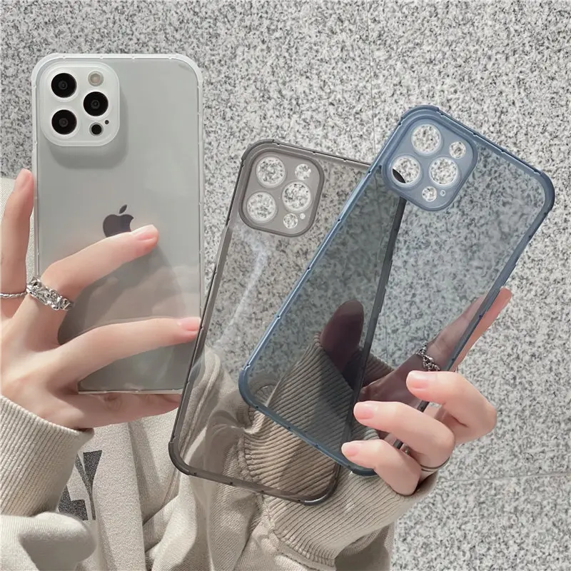 

Clear Lens Protection Phone Case For iPhone 13 12 11 Pro Max XS Max XR X 7 8 Plus 13 Pro Soft Shockproof Transparent Back Cover