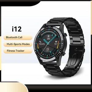 new i12 smart watch men heart rate blood pressure weather information reminder sport waterproof smartwatch for android ios phone free global shipping