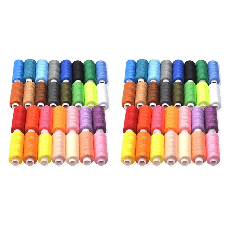 

60 Spool Sewing Thread, 250 Yard Each Assorted Spool Threads Sewing Thread Bobbins Of Colorful Multicolor