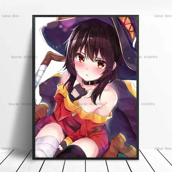 KonoSuba MEGUMIN японское аниме мультфильм девушка холст живопись плакат печать