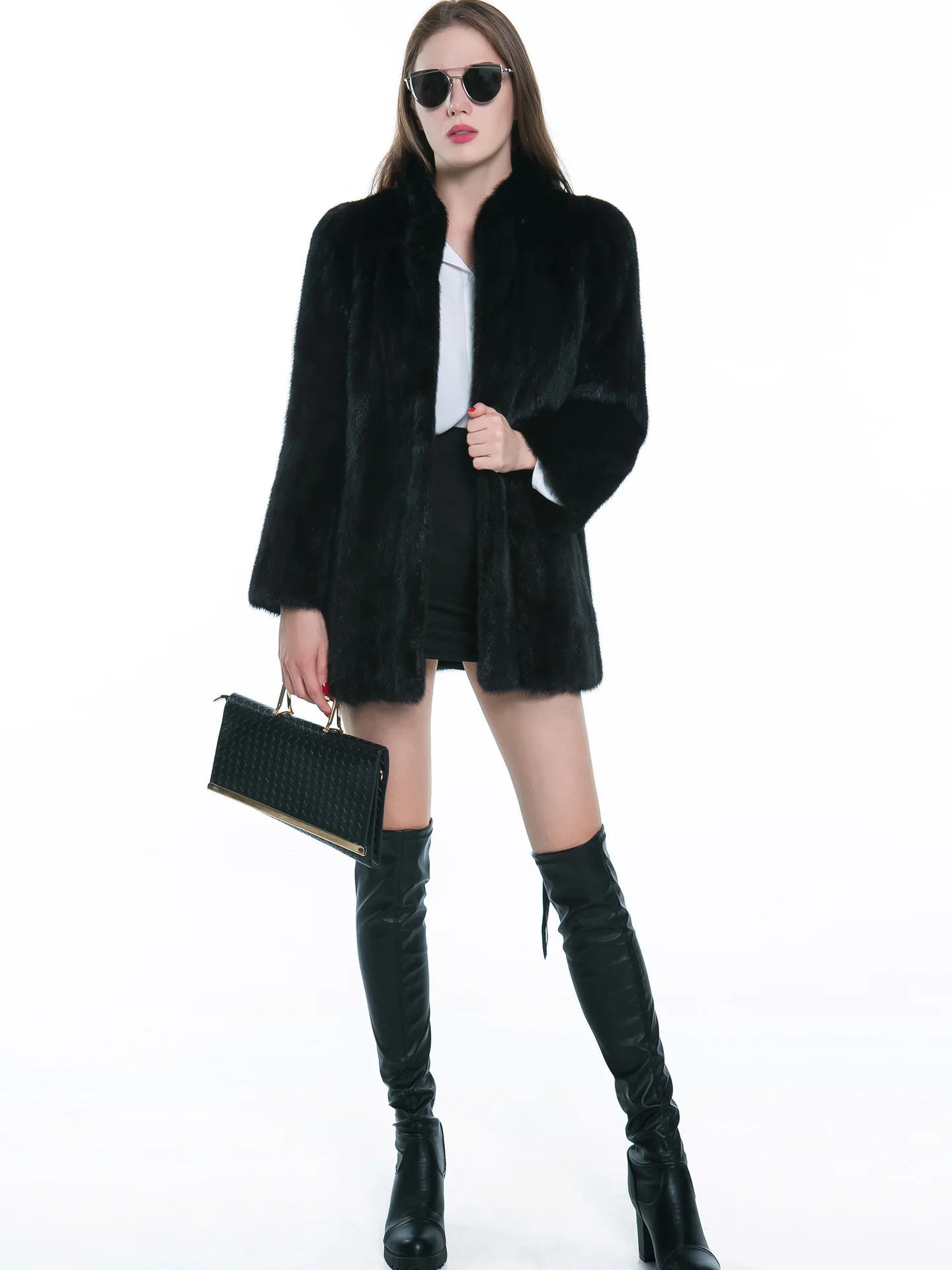 Women's Leather Fur Coat Autumn and Winter Imitation Fur Women's Coat Faux Fur Coat