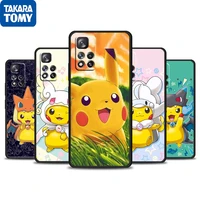 anime pikachu landscape for xiaomi redmi note 11 10 11t 10s 9 9s 8 7 5g 4g silicone soft black phone case funda coque capa cover