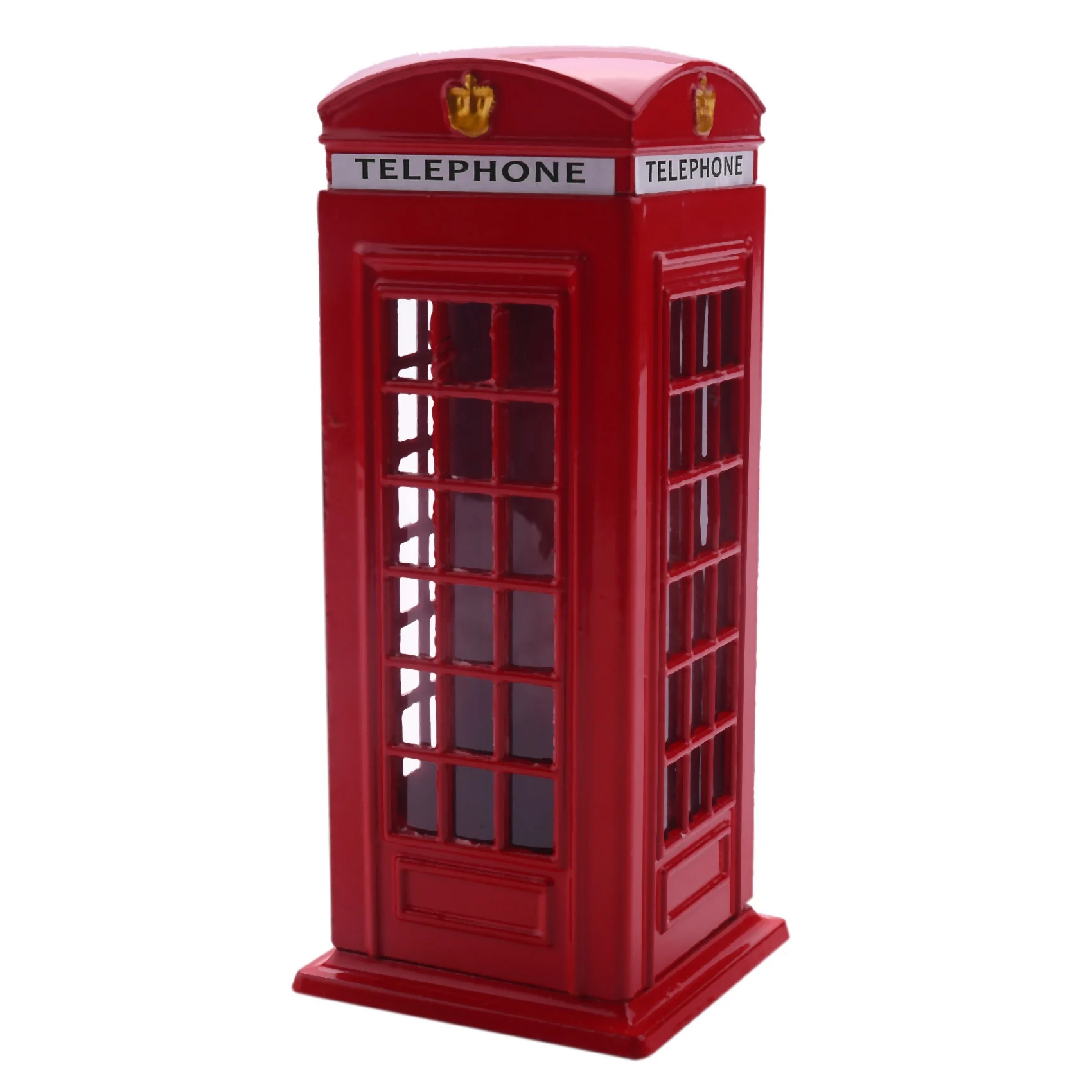 

Metal Red British English London Telephone Booth Bank Coin Bank Saving Pot Piggy Bank Red Phone Booth Box 140X60X60Mm