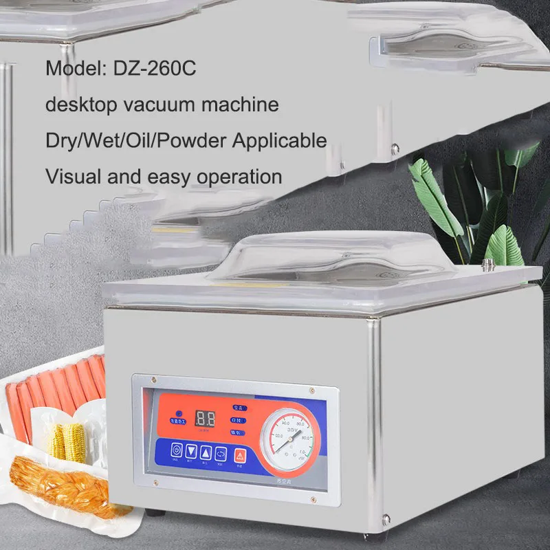 DZ-260C Commercial Wet Dry Food Packaging Machine Vacuum Sealer Packaging Machine envasadora al vacio de alimentos