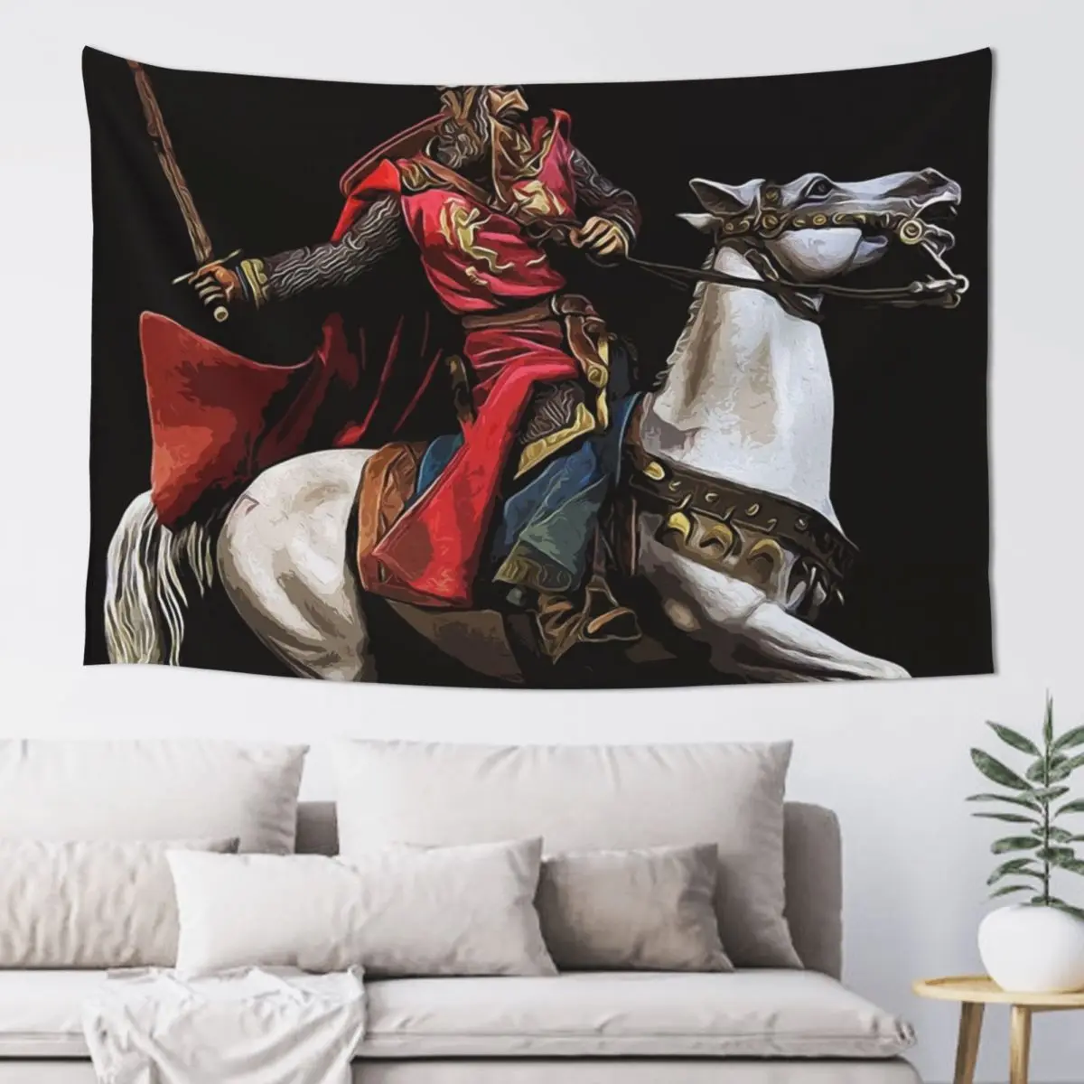 Средневековый рыцарь гобелен декор комнаты для девочек художественная роспись