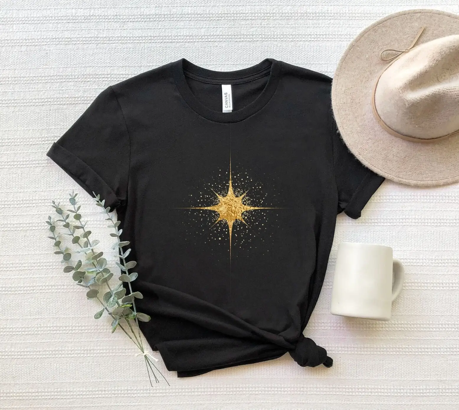 Футболка с изображением золотого столба звезды Полумесяца келестической