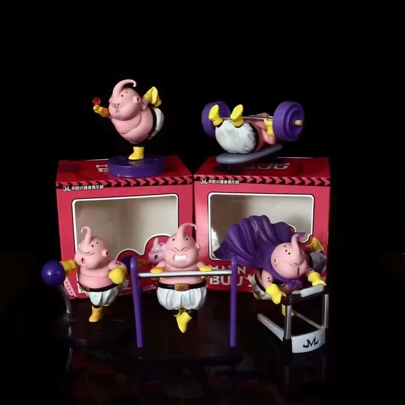 

Новинка 2022, периферийные аниме-устройства Seven Dragon Ball Majin Buu, Милые Упражнения для фитнеса, боксерский рисунок, модель, украшение, игрушка в под...