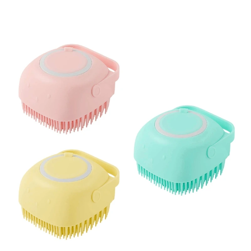 

40JD Silicone Body Brush Shower Scrubber with Shower Gel Dispenser Function Soft Bath Massage Exfoliating Cleaning