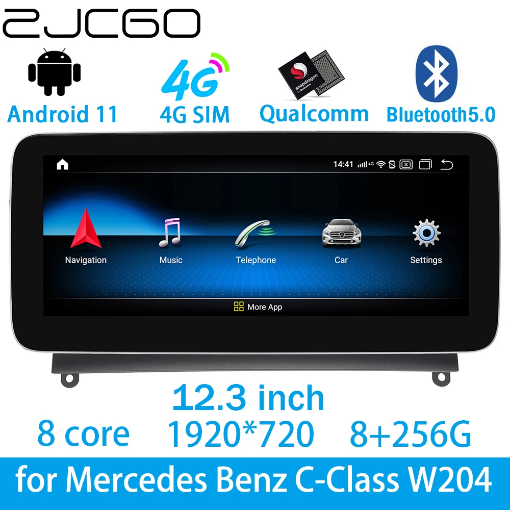 ZJCGO Car Multimedia Player Stereo GPS DVD Radio Navigation Android Screen System for Mercedes Benz C Class W204 C180 C200 C220