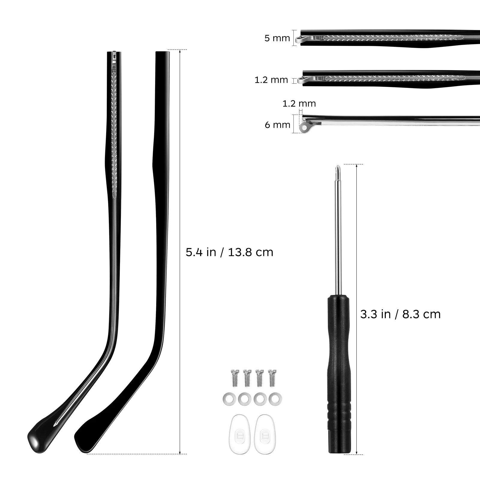 Аксессуары для очков безопасные замены рук металлические дужки ножки комплект