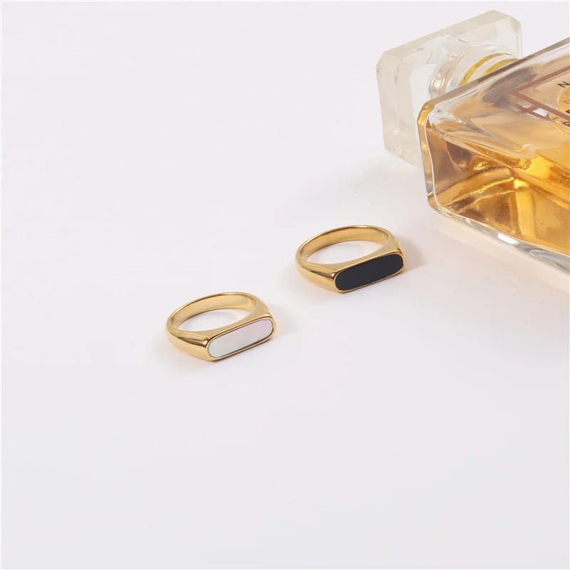 Shell Finger Korean Ring Enamel Stainless Steel Gold Plated Rings Moda Mujer Women Accessorie Designer Fashion Wholesale Jewelry |