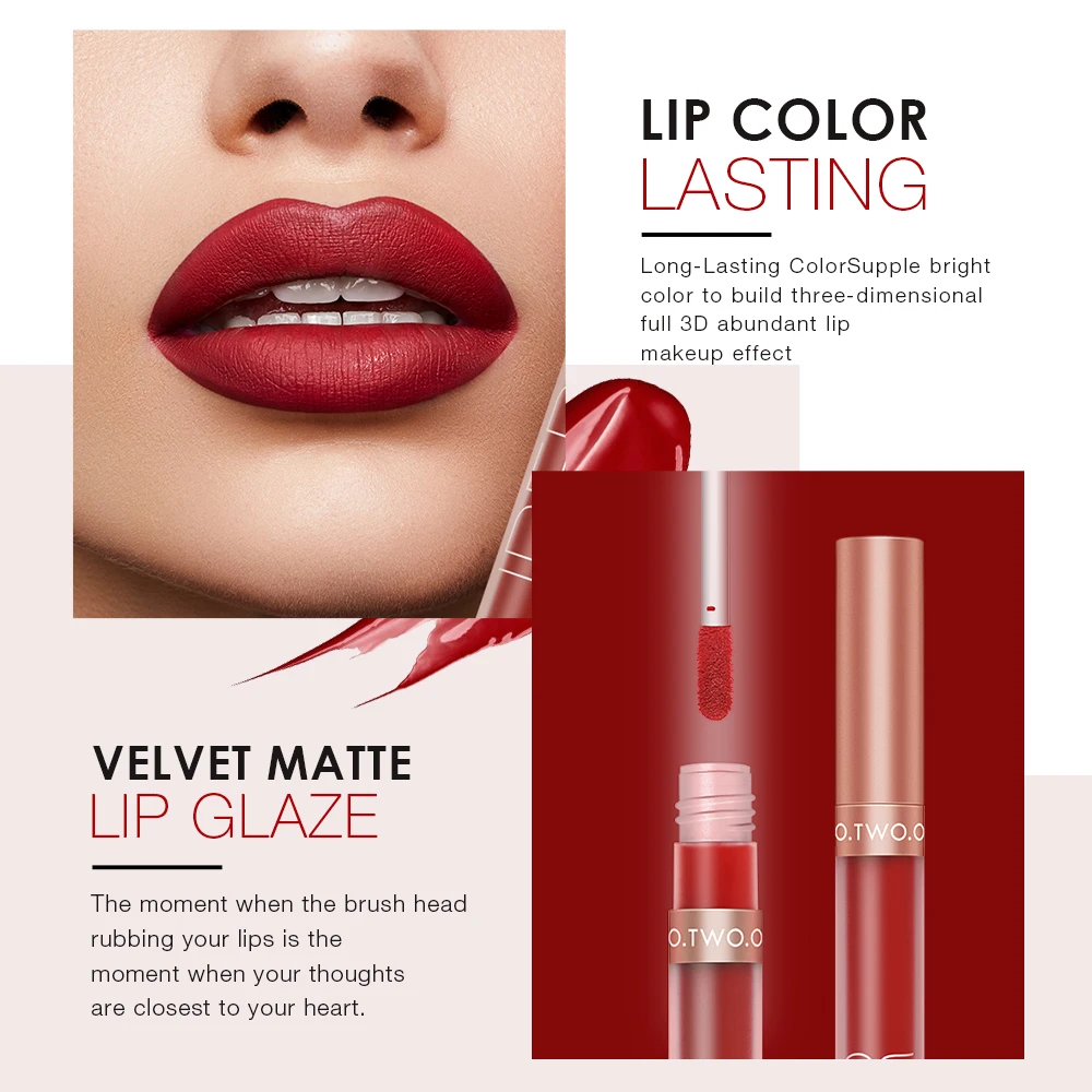 

12 Colors Matte Lip Gloss Liquid Lipstick Lips Makeup Color Batom Long Lasting Sexy Red Pink Lip Gloss Tint Lip Glaze Lip Gloss