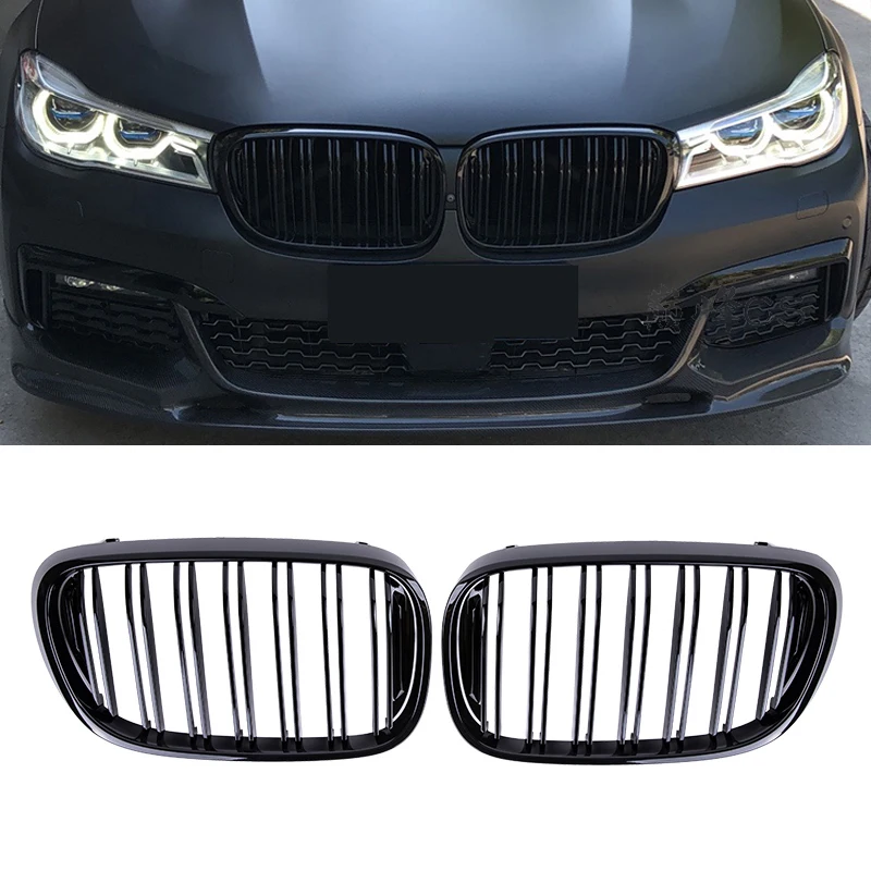 

For BMW 7 Series G11 G12 730li 740li Car Front Grill Bumper Kidney Grille Hood Glossy Black Racing Grills 16-20 Auto Grilles