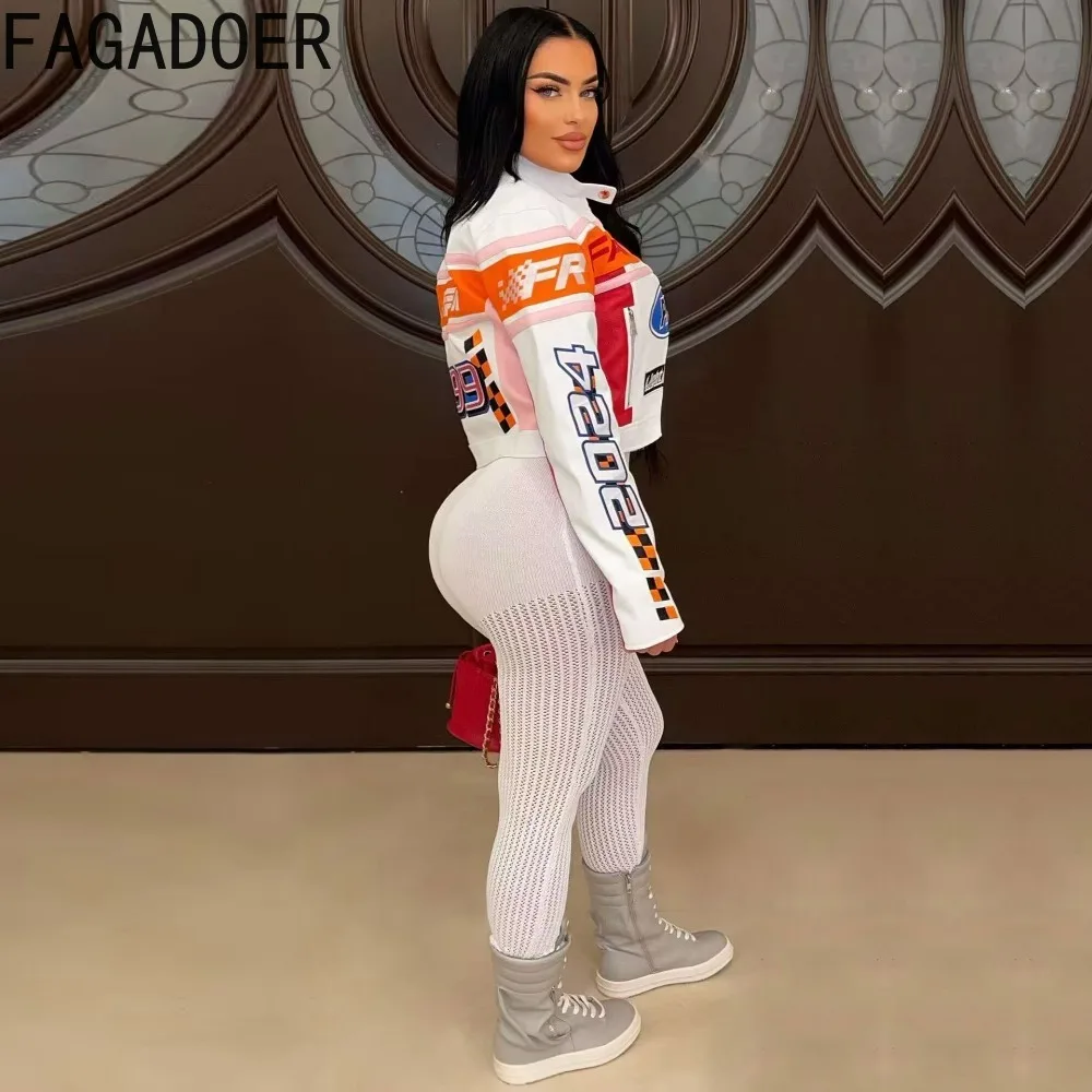 FAGADOER осень-зима новая модная укороченная куртка женская панк-готическая мото с