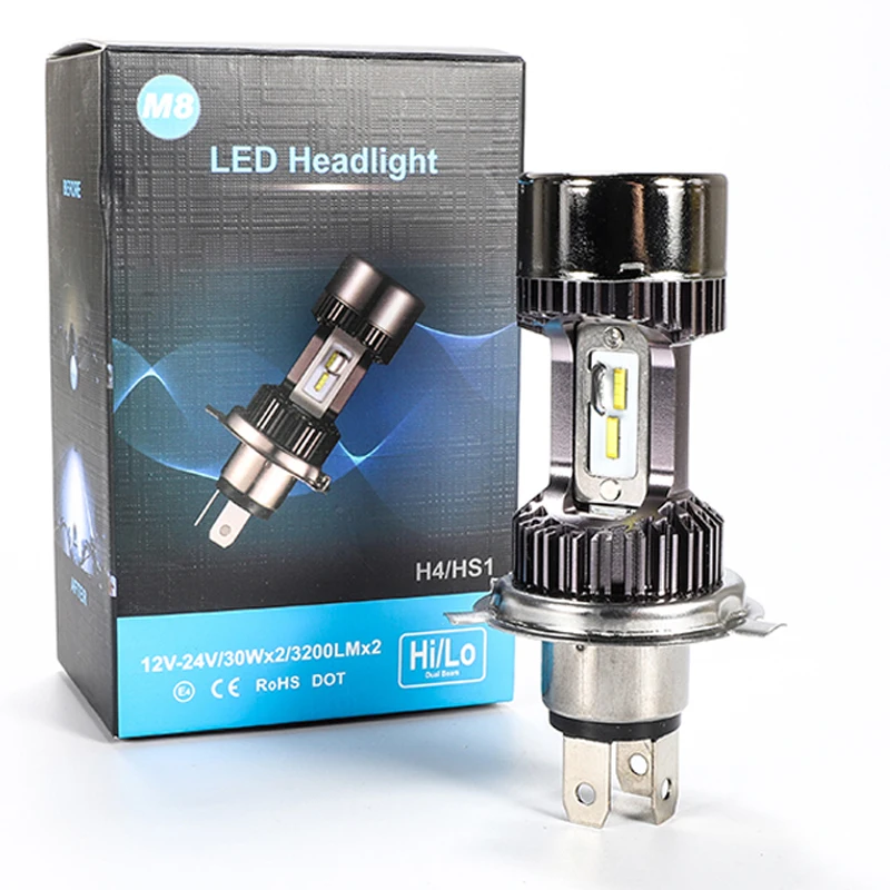 

1 шт. мотоцикл H4 BA20D светодиодсветильник фары, лампы 20 Вт 6000K мотоциксветильник ры CSP, светодиодные лампы для мотоцикла с вентилятором
