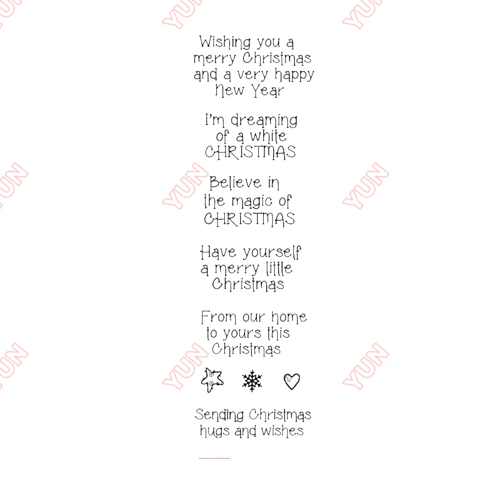 Многоразовые силиконовые штампы для скрапбукинга Magical Christmas Greetings