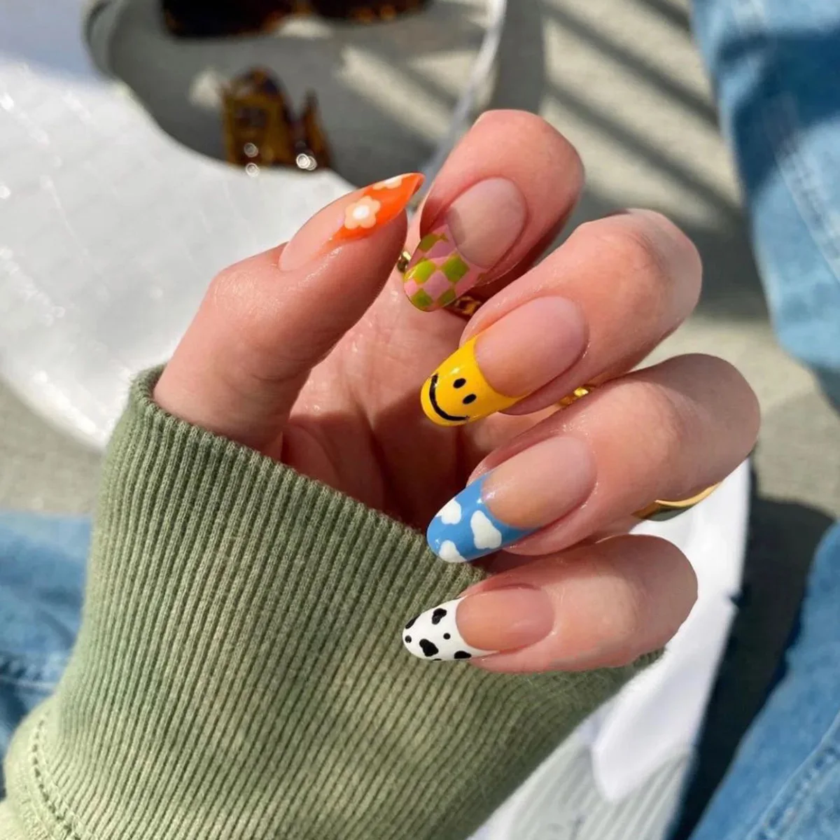 24 шт. небольшие овальные короткие накладные ногти с улыбкой - Цена: 154.19