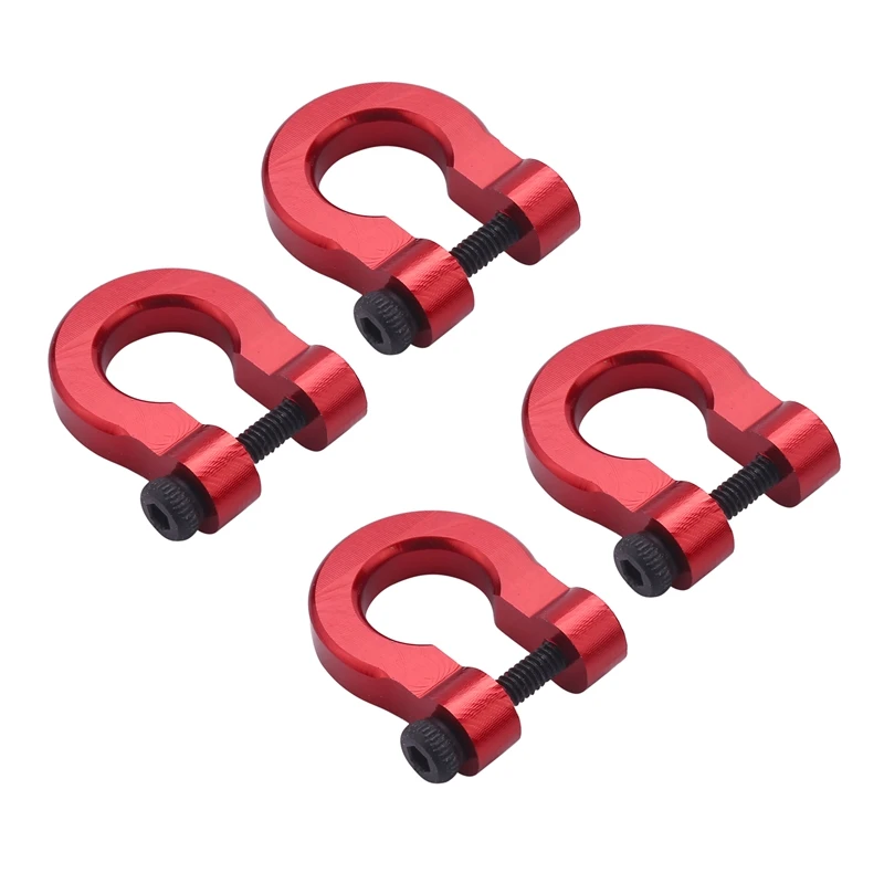 

4 Pcs Aluminum Tow Shackle,For 1/10 Scale TRX-4 Crawler Car,Metal Front And Rear Anti-Collision Towing Hook Trailer Buckle