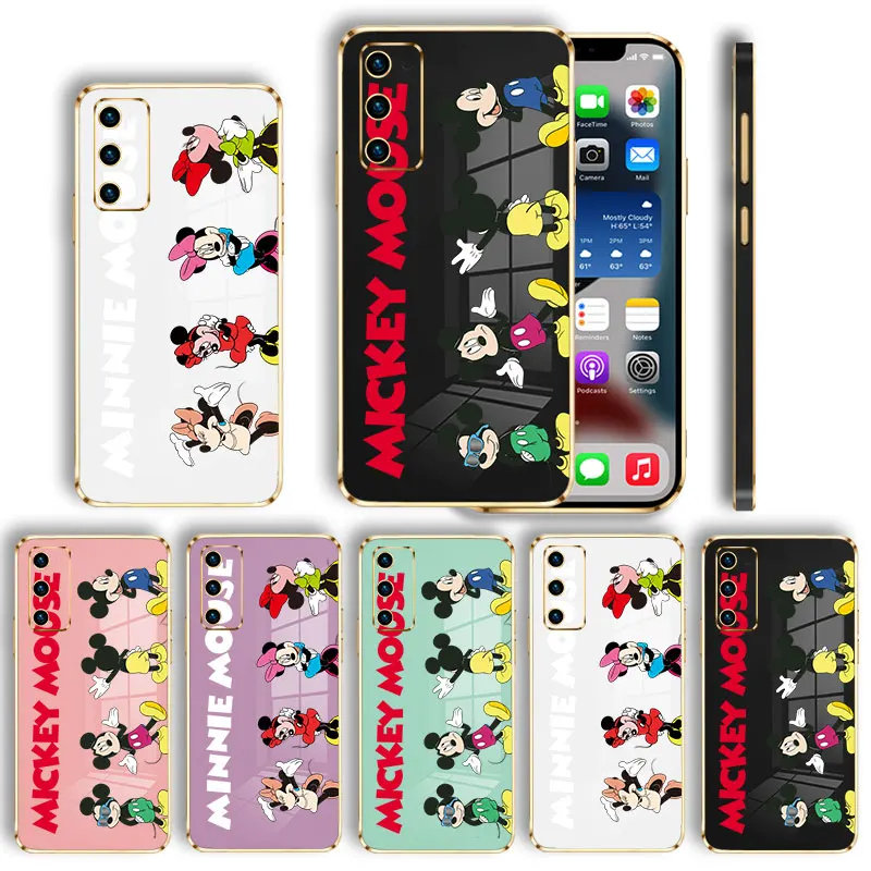 

For Samsung Galaxy M62 S22 Ultra 5G Note 20 10 Lite M51 S10 M53 S21 Plus S10e S20 Minnie Mickey Mouse Illustration Phone Case