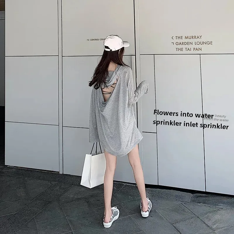 2019 женская куртка с длинными рукавами пуловер капюшоном защита от солнца топ