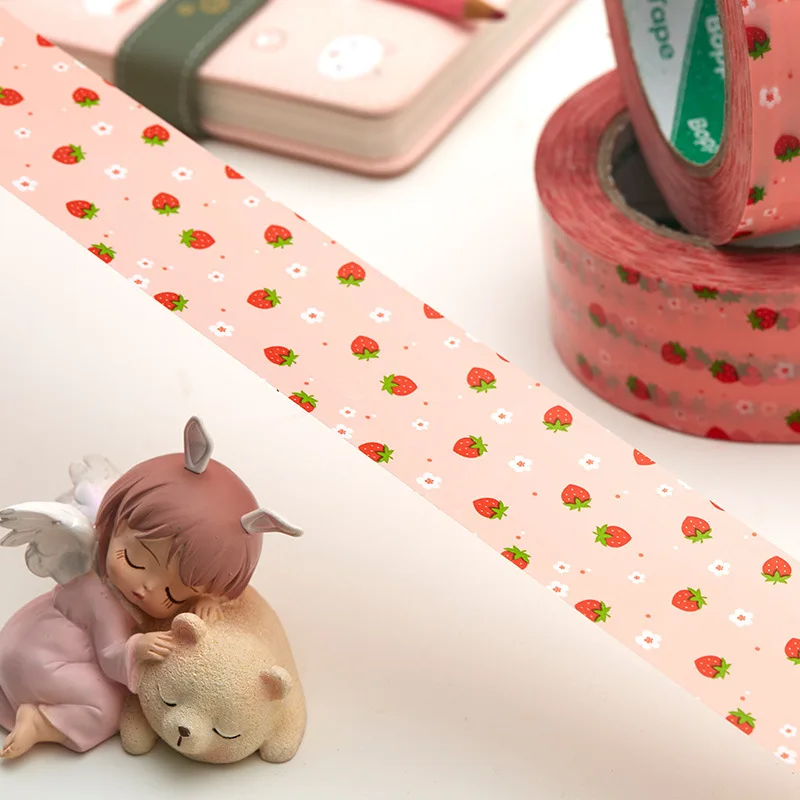 Pink Strawberry Packing Sealing Transparent Adhesive Tape for Small Business Supplies Shipping Express Packaging Gift Box Decor |