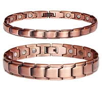 pure copper magnetic therapy bracelet arthritis pain relief carpal tunnel couple bracelets for men women adjustable lengthle
