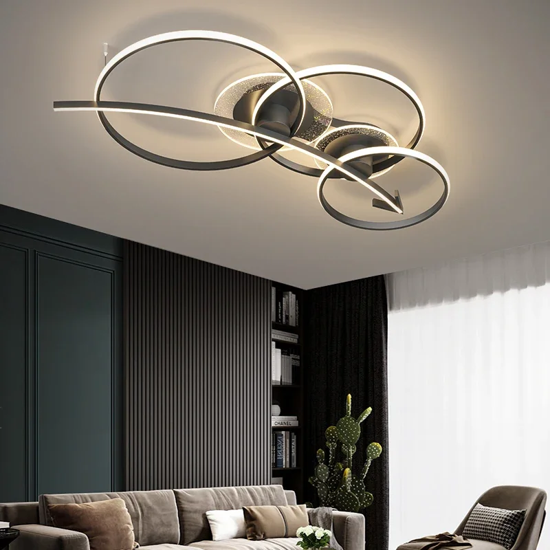 

Новая современная Минималистичная потолочная лампа в гостиной, освещение для поверхностного монтажа, атмосферное креативное кольцо в скандинавском стиле