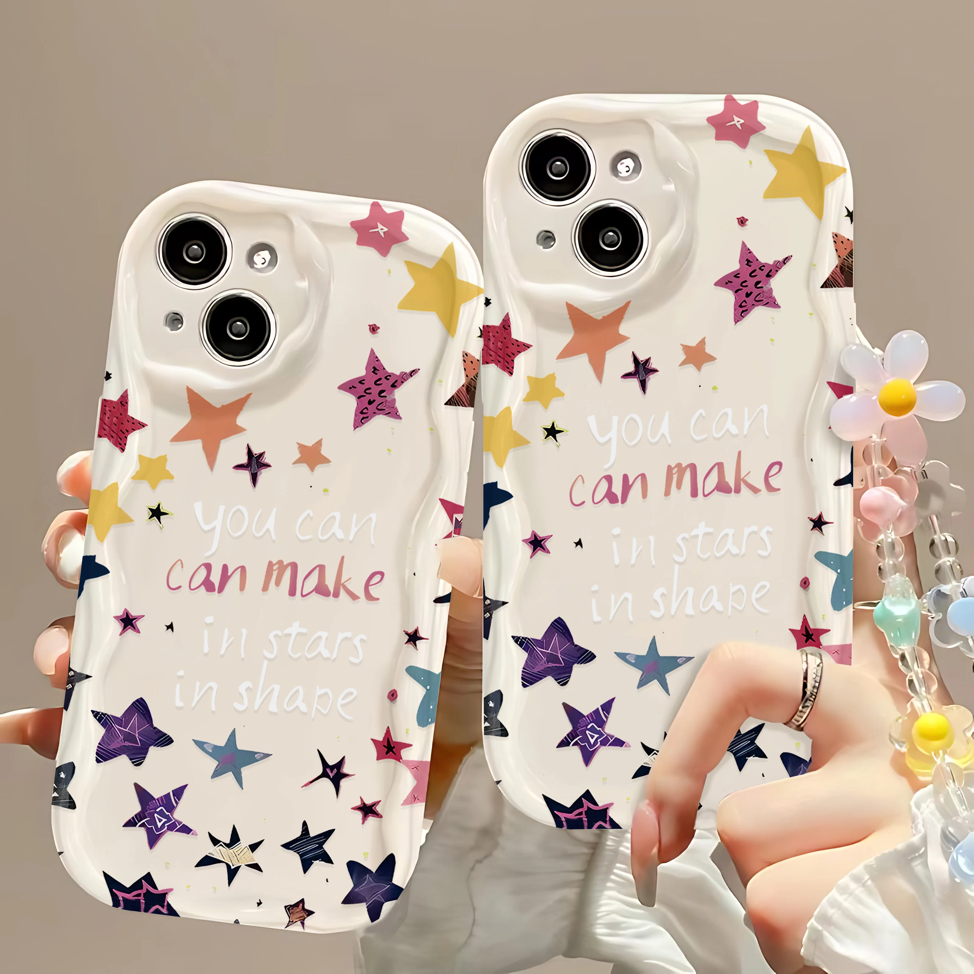 Чехол Y2k с цветными звездами и браслетом для телефона Infinix Hot Note Zero GT 50 40 30 20 Smart 9 8 Play