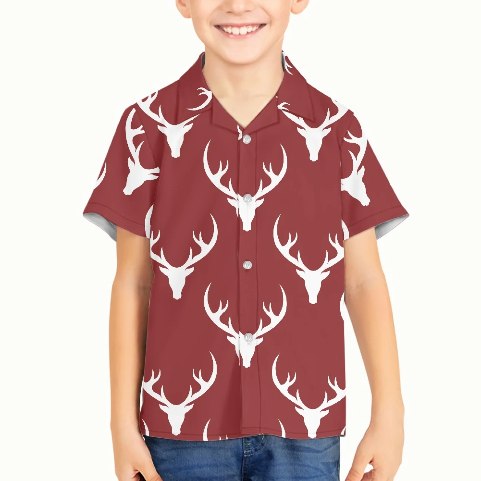 

Christmas Design Holiday Pattern Kids Shirt Clothes Spring Thin Blouses Clothing Infant Boy Tops Kids Short Sleeves Shirt NEW