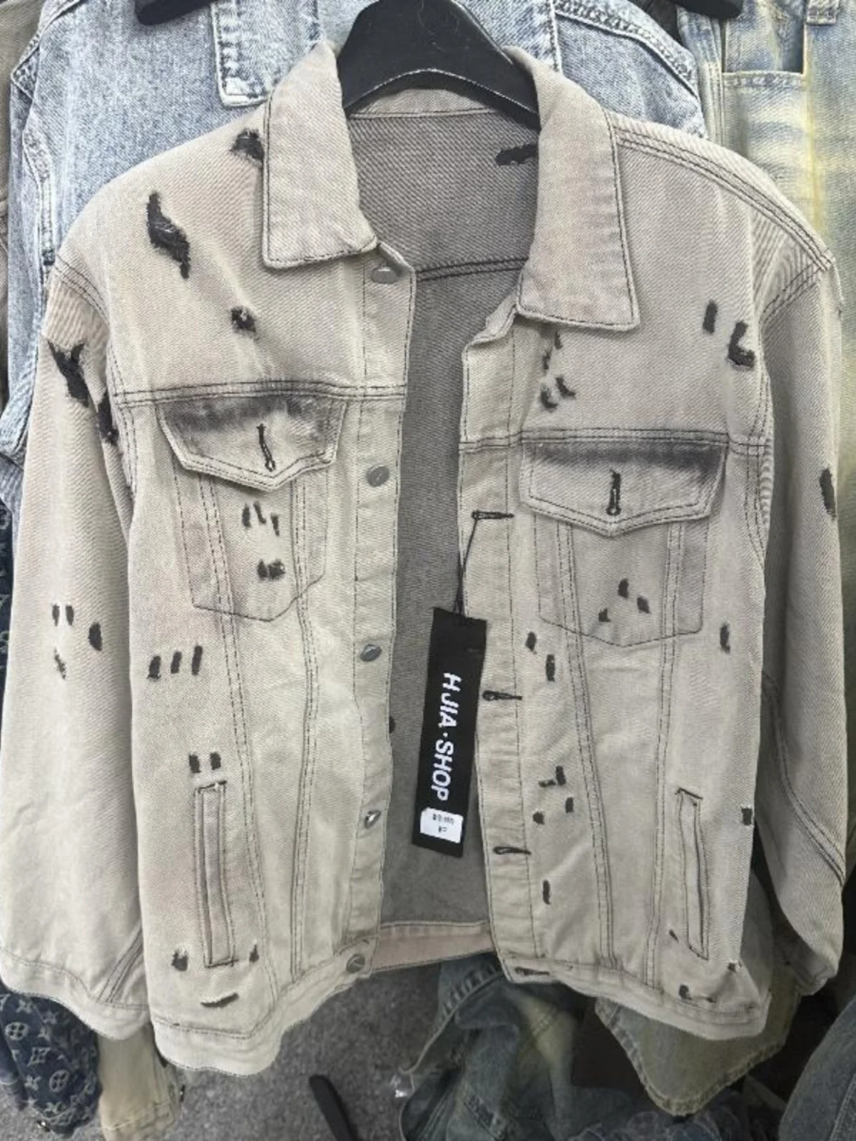 K-sle рваная джинсовая верхняя одежда весна 2023 новая женская модная потертая с