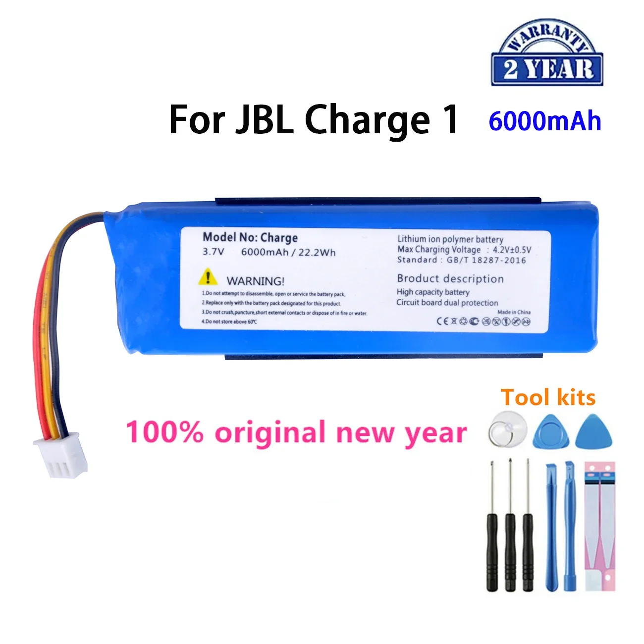 Оригинальный телефон, 6000 мАч, Сменный аккумулятор для JBL Charge 1  Charge1, беспроводные Bluetooth-динамики, батареи + Инструменты
