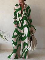 fashion printed loose long sleeve shirt straight wide leg pants for women 2022 summer streetwear outfits
