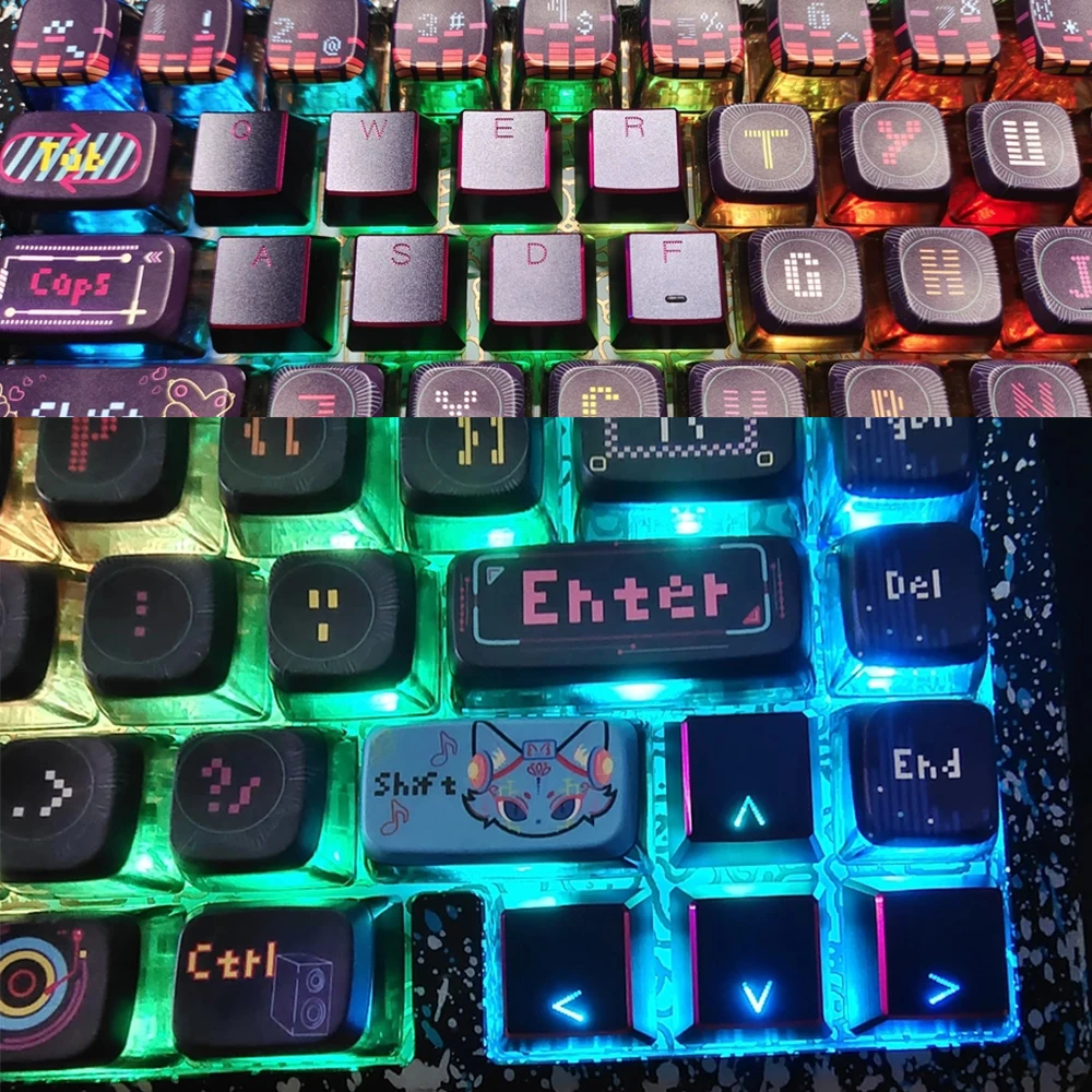 1U металлические клавиши на клавиатуру XDA CNC с подсветкой направление отходов QWERASDF